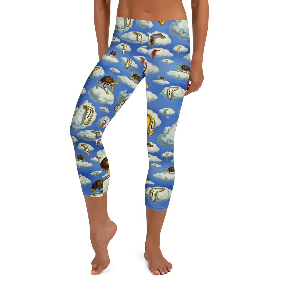 Cloudburst Time on Capri Leggings — Front