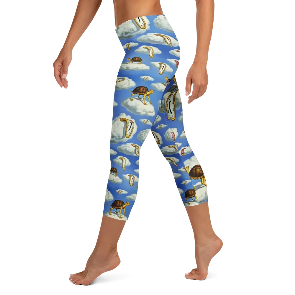 Cloudburst Time on Capri Leggings — Left