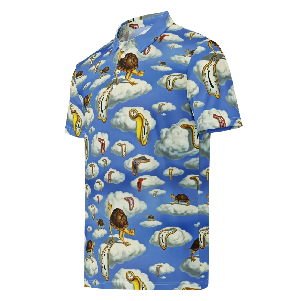 Cloudburst Time on Men's Slim Fit Polo Shirt — Left Front