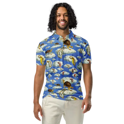 Cloudburst Time on a Men's Slim Fit Polo Shirt