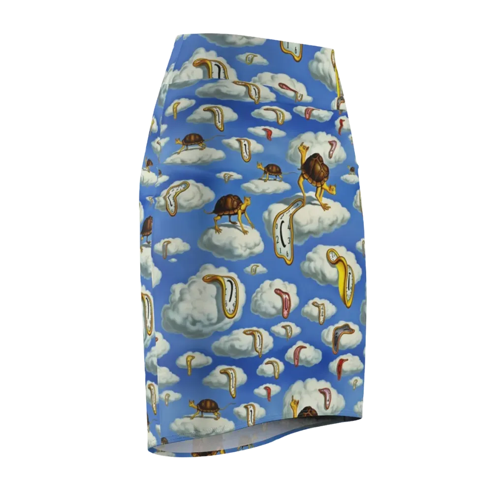 Cloudburst Time on Pencil Skirt — Front Side