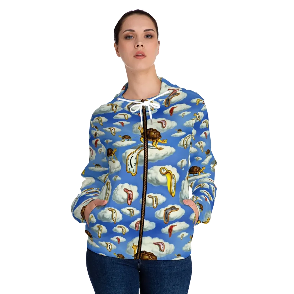 Cloudburst Time on Women's Full-Zip Hoodie — Front On Person