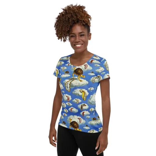 Cloudburst Time on a Women's Athletic T-Shirt