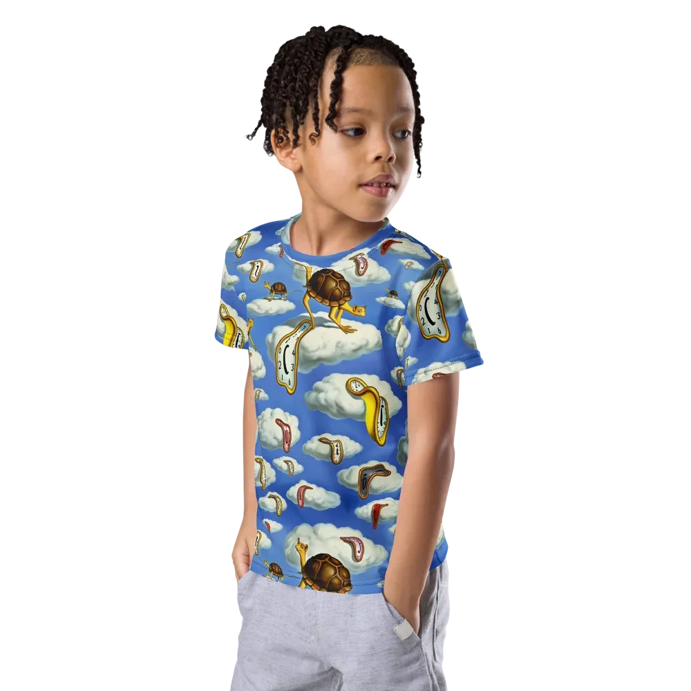 Cloudburst Time on Kids Crew Neck T-Shirt — Left Front