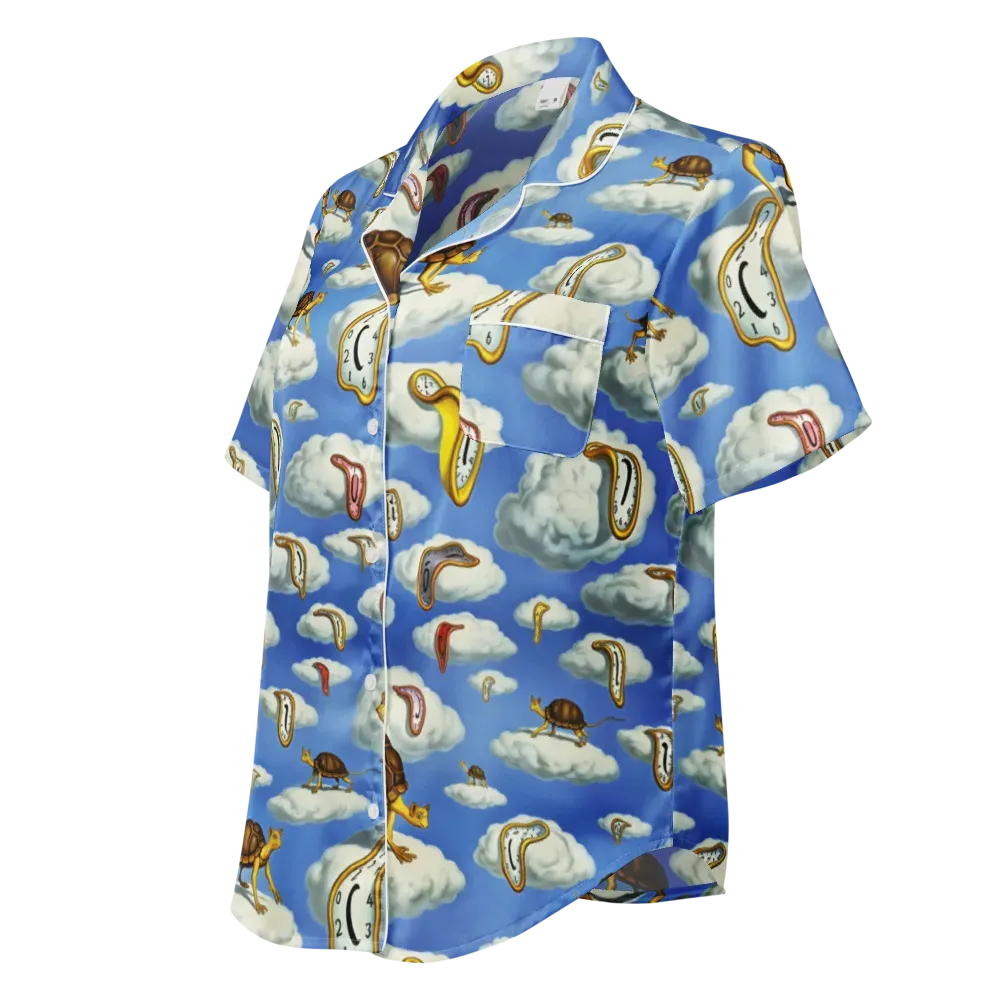 Cloudburst Time on Women's Short Sleeve Pajama Top — Left Front