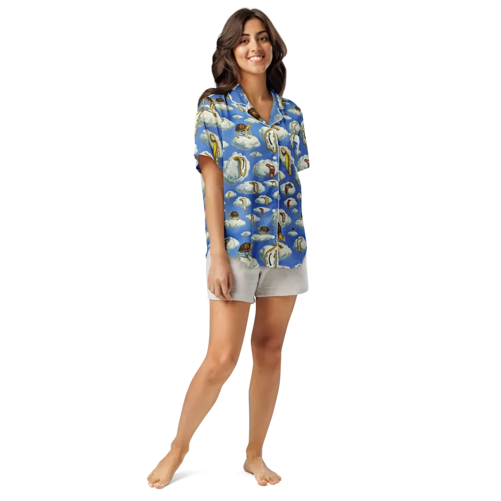 Cloudburst Time on Women's Short Sleeve Pajama Top — Front