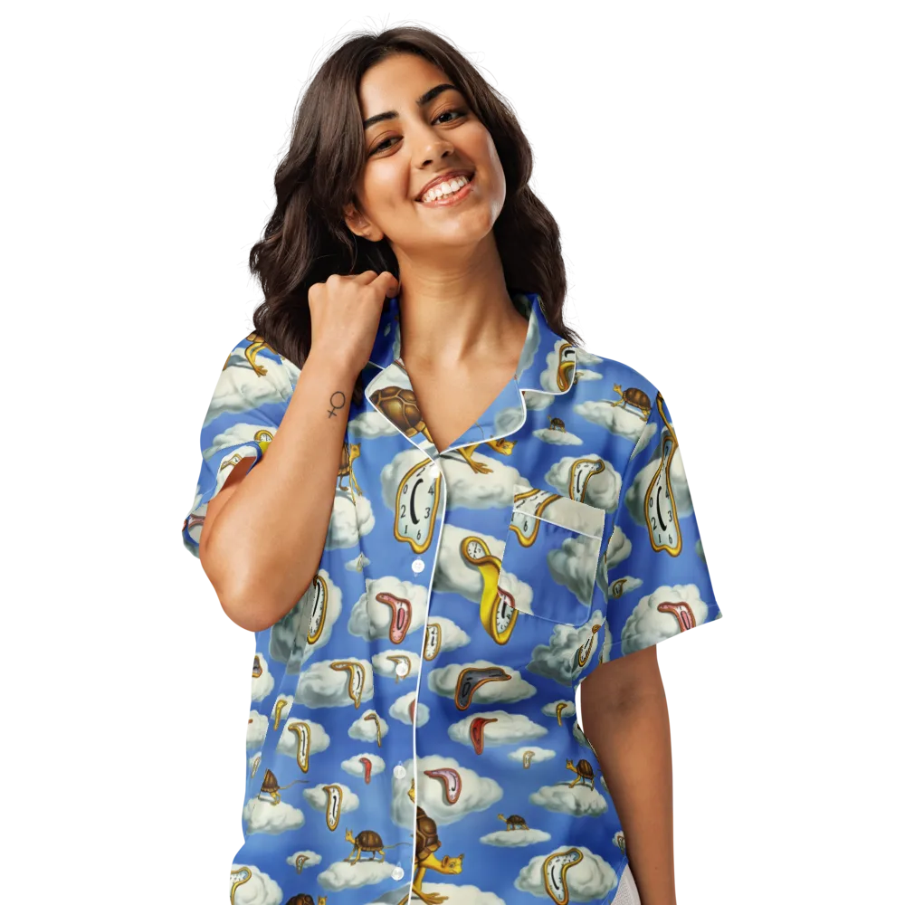Cloudburst Time on Women's Short Sleeve Pajama Top — Front