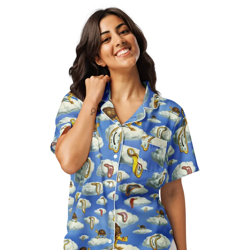 Cloudburst Time on Women's Short Sleeve Pajama Top — Front