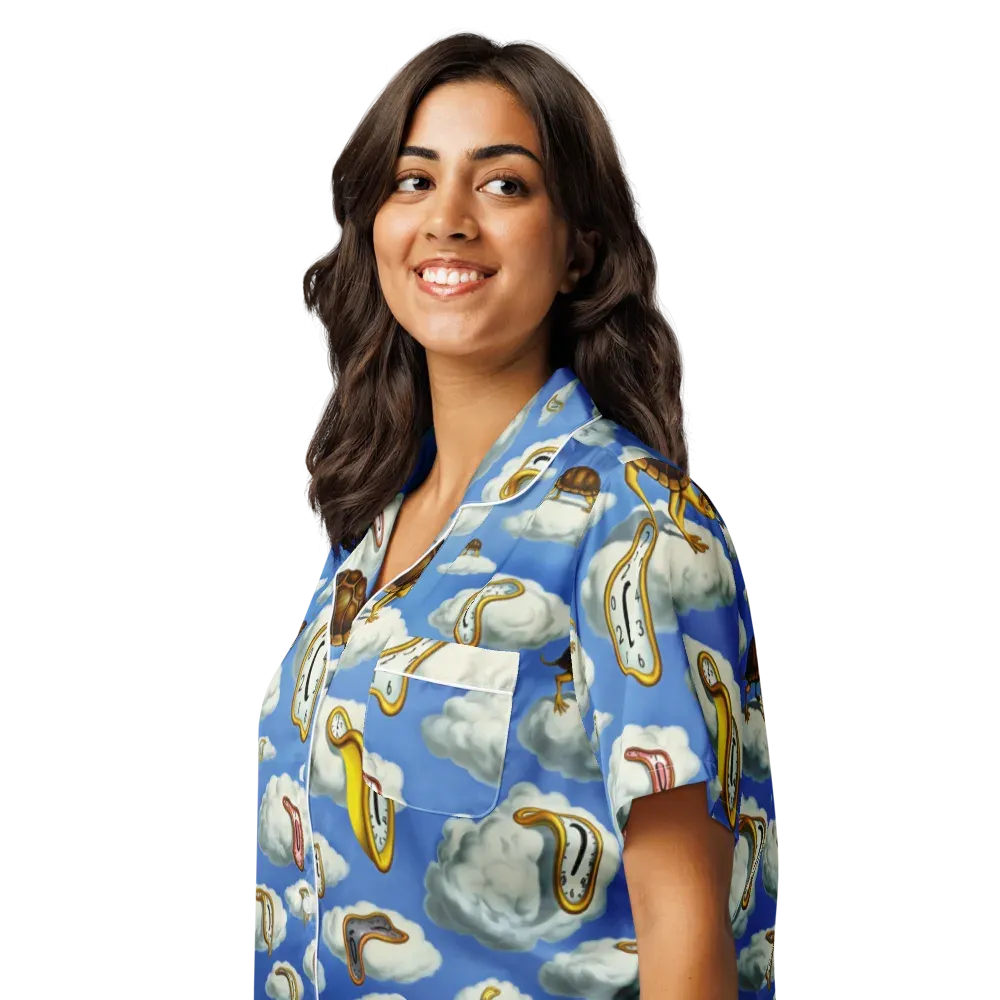 Cloudburst Time on Women's Short Sleeve Pajama Top — Left Front