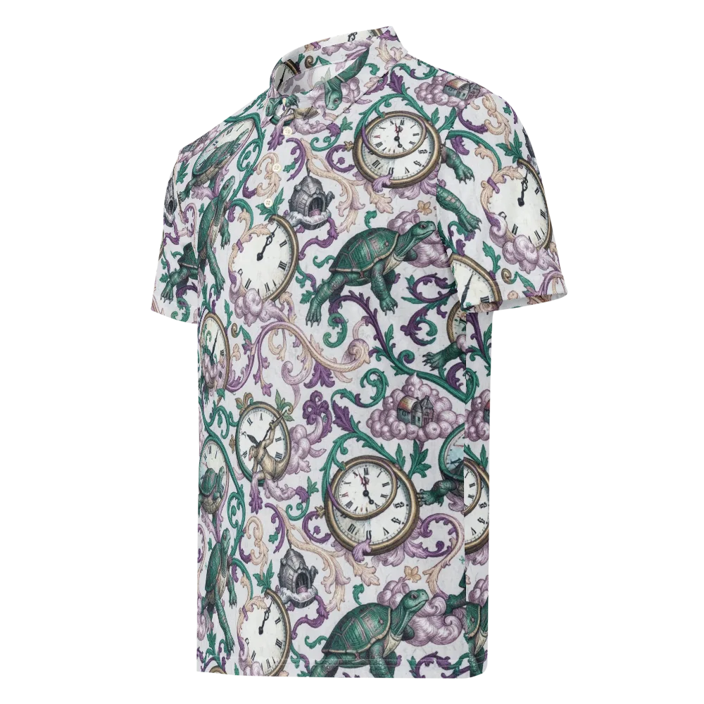 Chronicle Garden on Men's Slim Fit Polo Shirt — Left Front