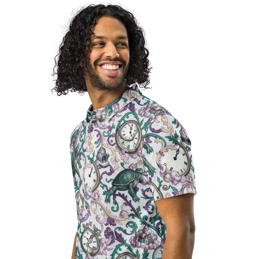 Chronicle Garden on Men's Slim Fit Polo Shirt — Left Front