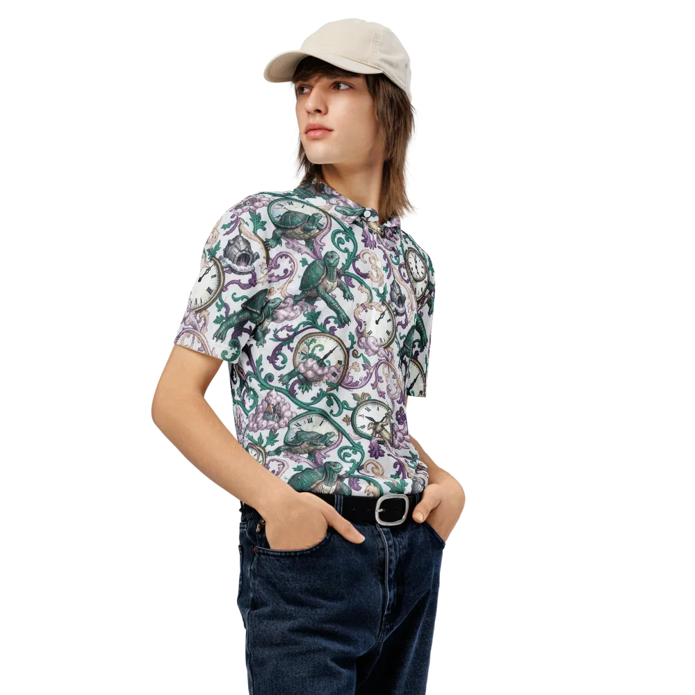 Chronicle Garden on Men's Slim Fit Polo Shirt — Right Front