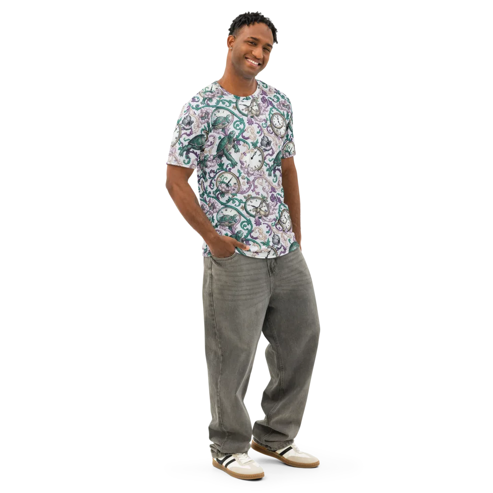 Chronicle Garden on Men's Cotton Crew Neck T-Shirt — Right Front