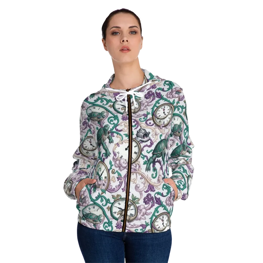 Chronicle Garden on Women's Full-Zip Hoodie — Front On Person