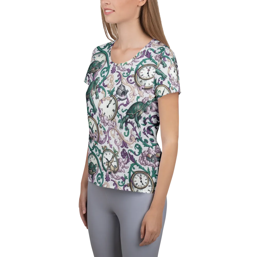 Chronicle Garden on Women's Athletic T-Shirt — Left