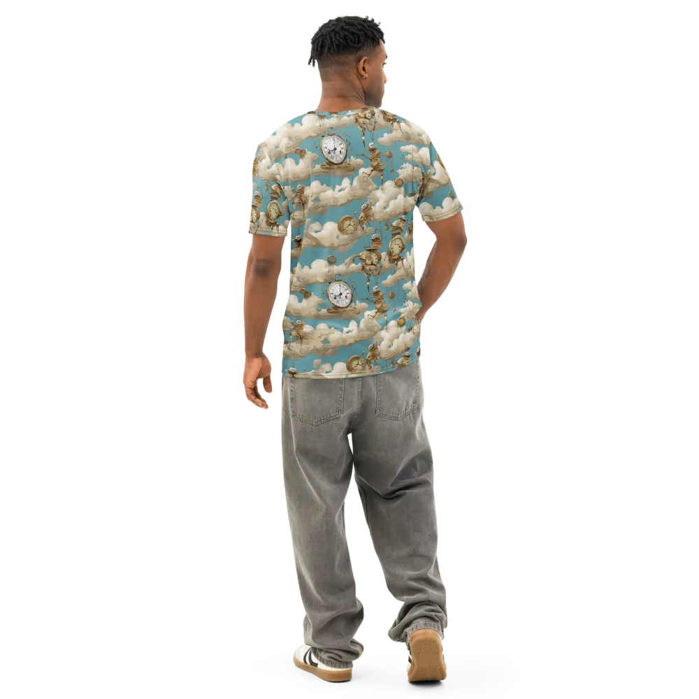 Cloudwork Clockwork on Men's Cotton Crew Neck T-Shirt — Back