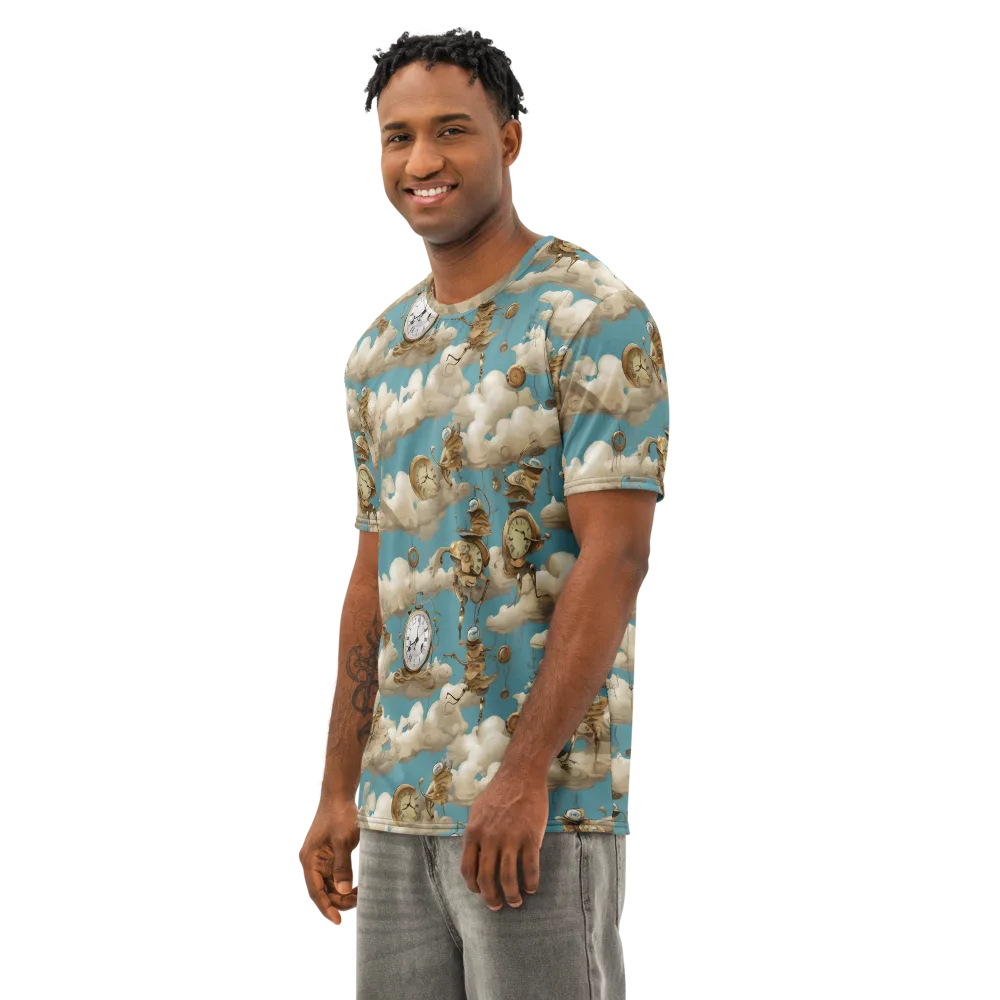 Cloudwork Clockwork on Men's Cotton Crew Neck T-Shirt — Left Front