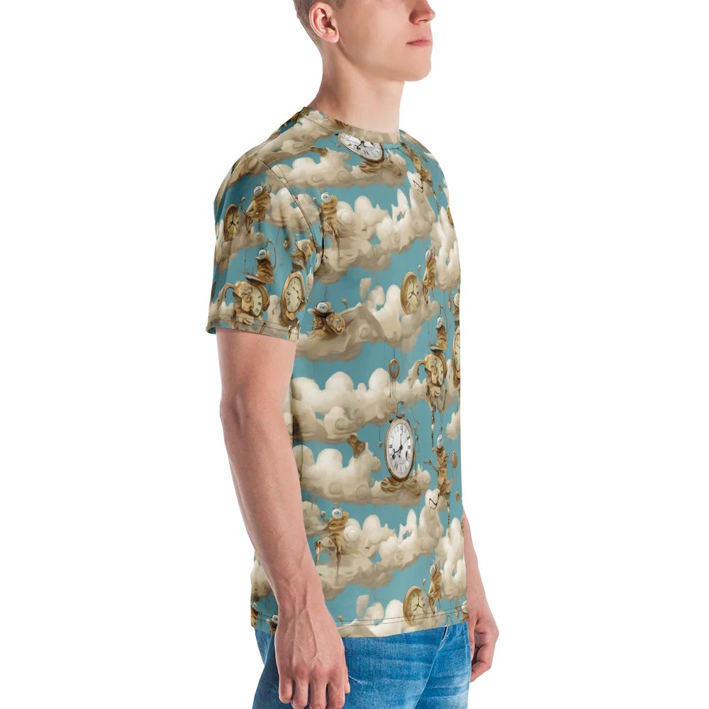 Cloudwork Clockwork on Men's Crew Neck T-Shirt — Right