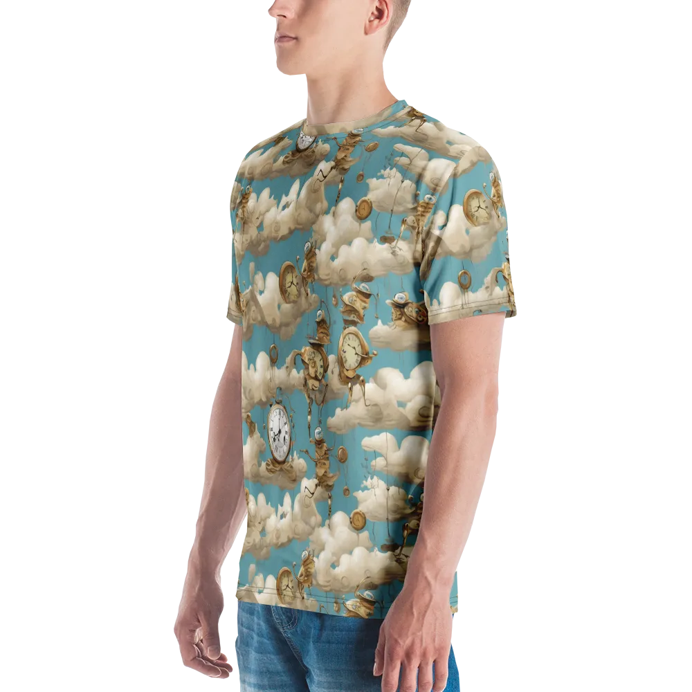 Cloudwork Clockwork on Men's Crew Neck T-Shirt — Left