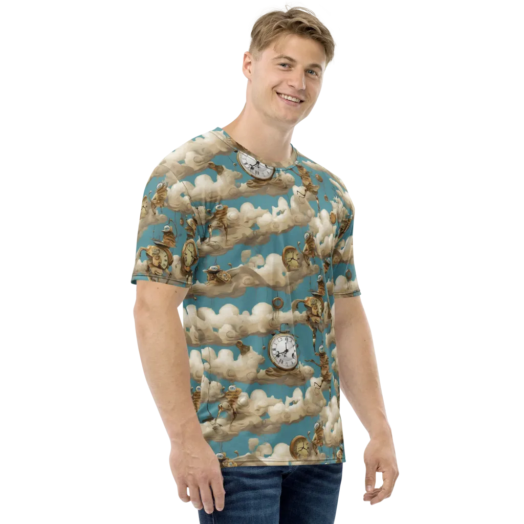 Cloudwork Clockwork on Men's Crew Neck T-Shirt — Right