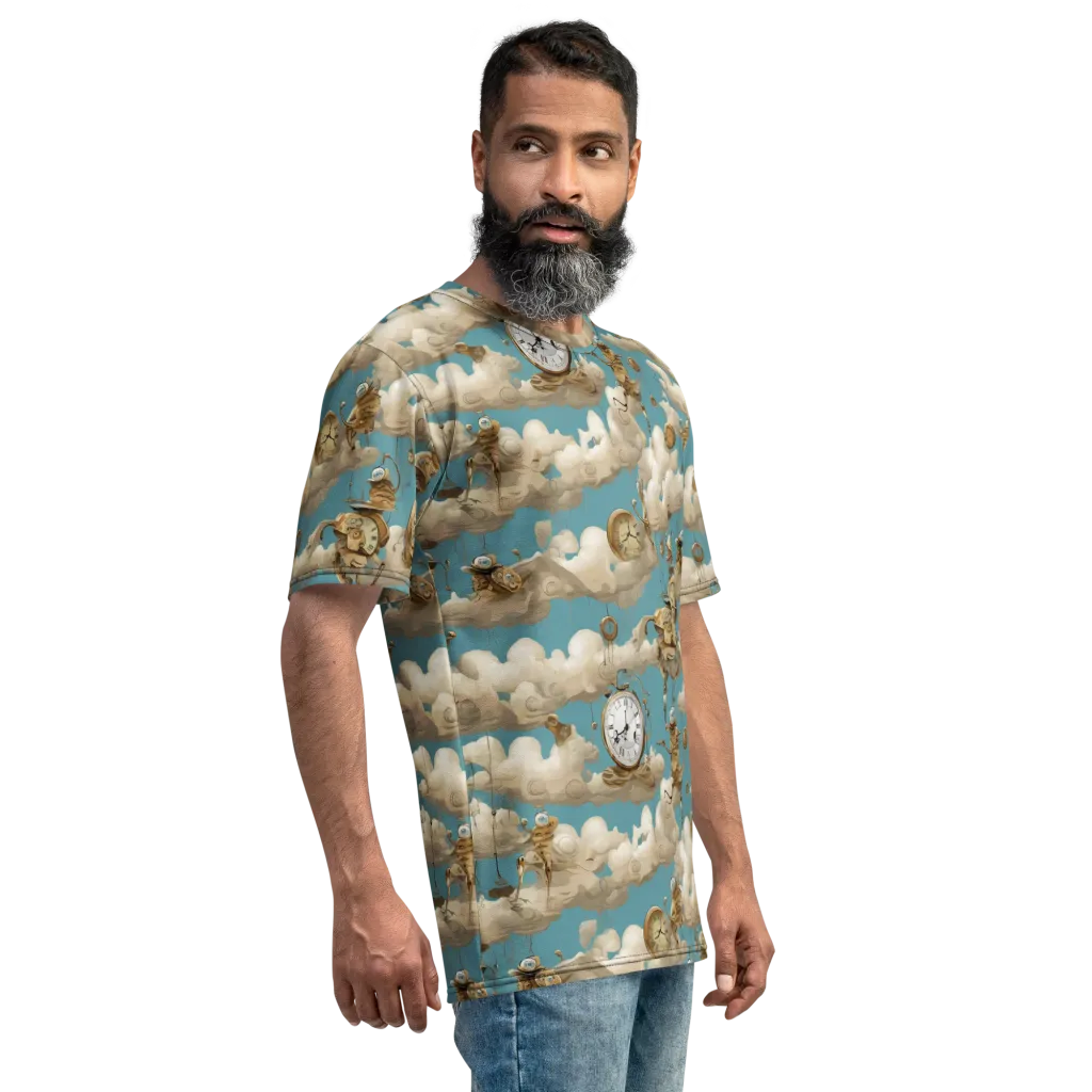 Cloudwork Clockwork on Men's Crew Neck T-Shirt — Right