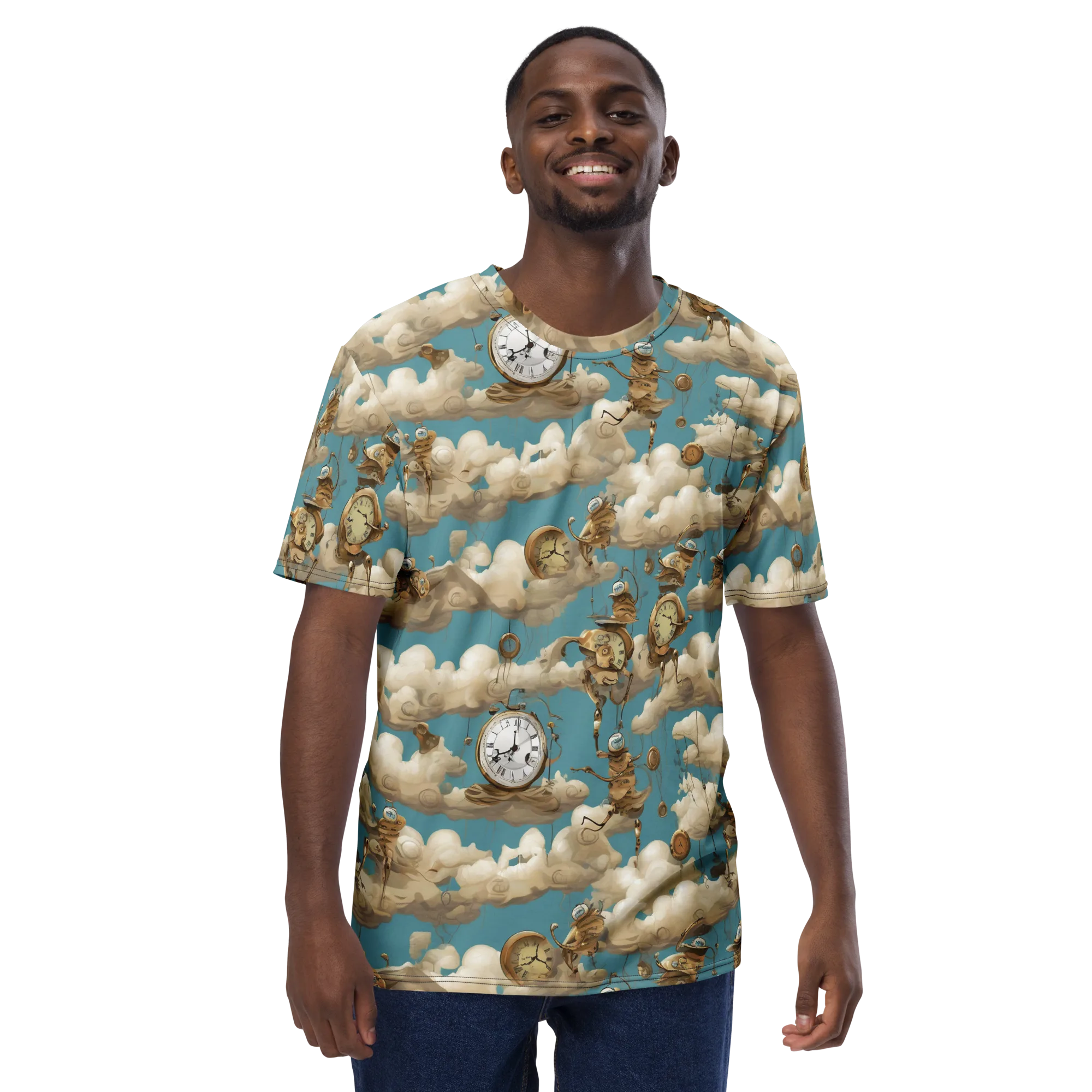 Cloudwork Clockwork on Men's Crew Neck T-Shirt — Front