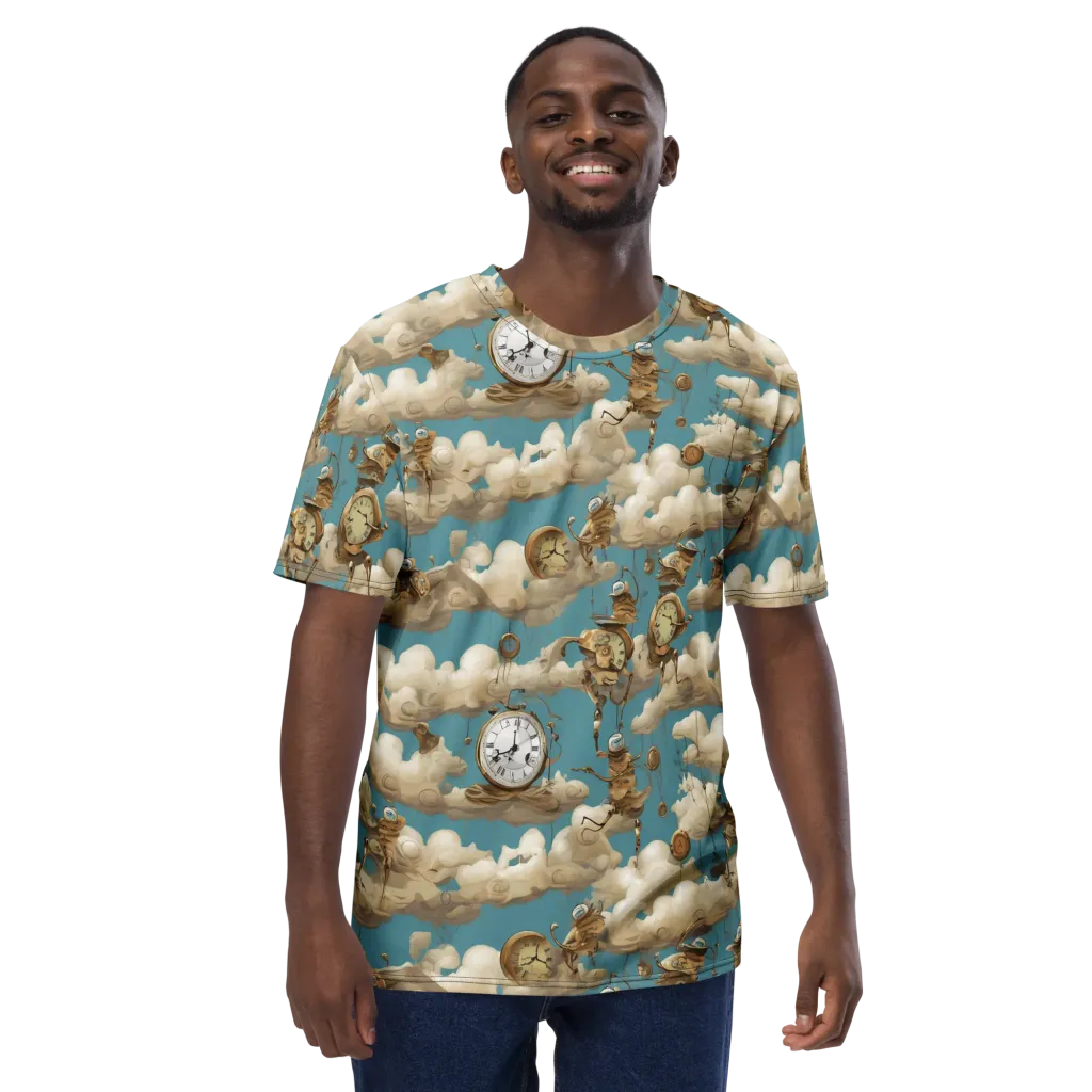 Cloudwork Clockwork on Men's Crew Neck T-Shirt — Front