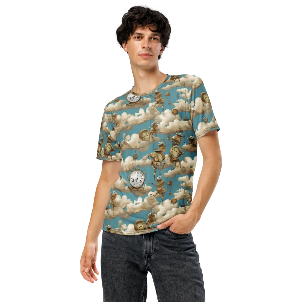 Cloudwork Clockwork on Men's Crew Neck T-Shirt — Front