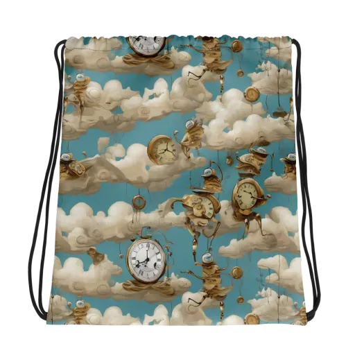Cloudwork Clockwork on a Drawstring Bag