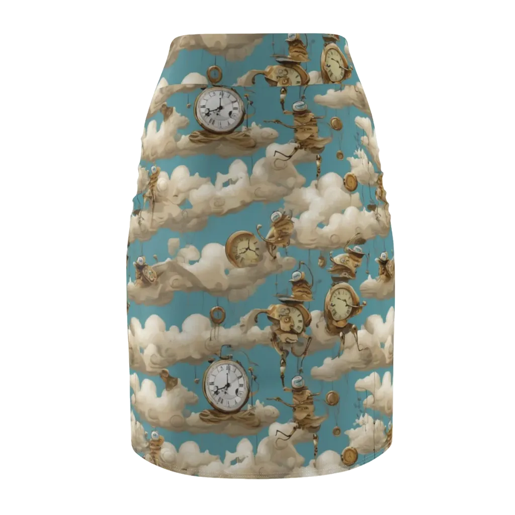 Cloudwork Clockwork on Pencil Skirt — Back