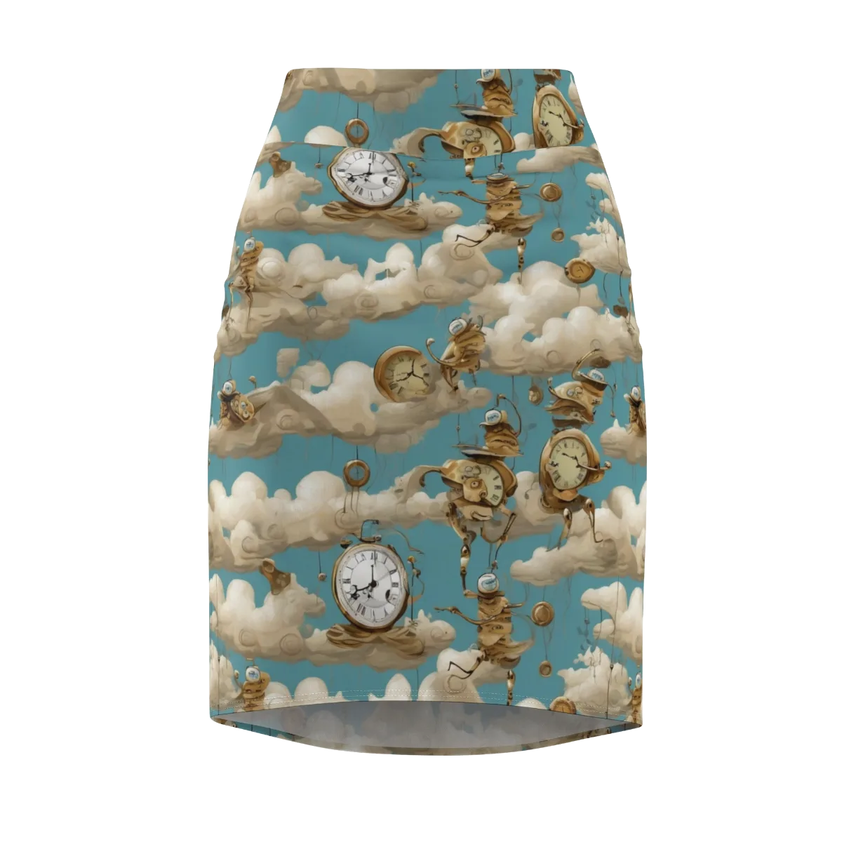 Cloudwork Clockwork on Pencil Skirt — Front