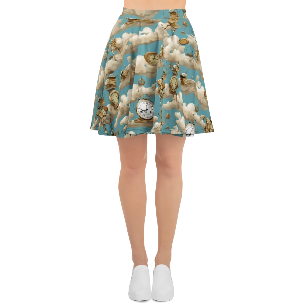 Cloudwork Clockwork on Skater Skirt — Front