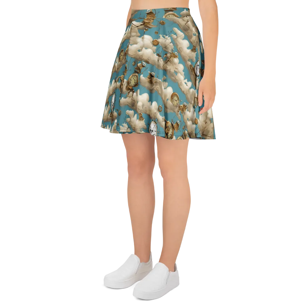 Cloudwork Clockwork on Skater Skirt — Left
