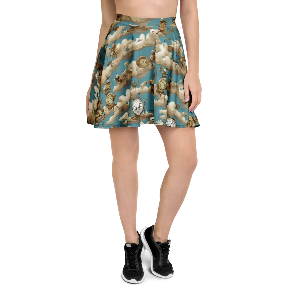 Cloudwork Clockwork on Skater Skirt — Front