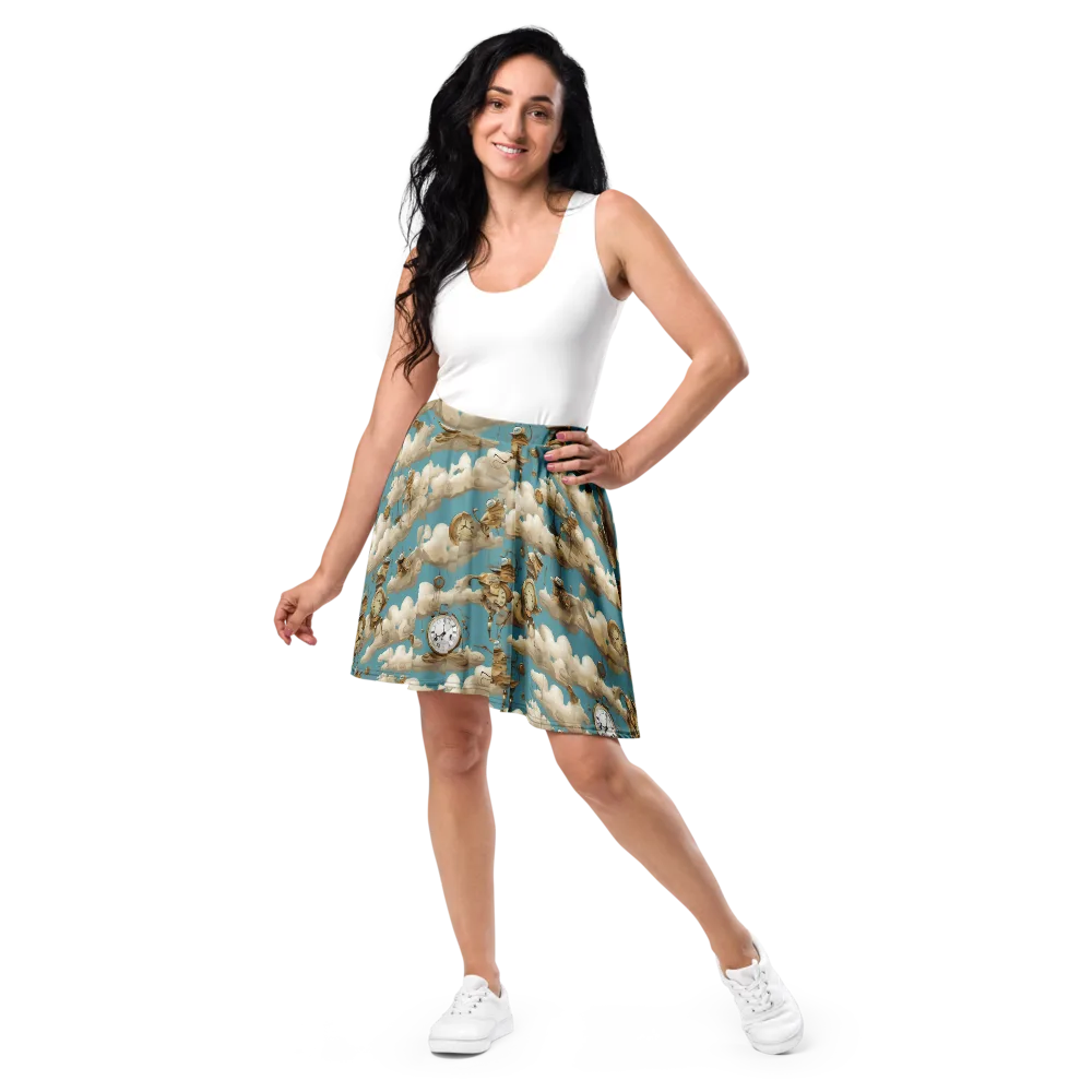 Cloudwork Clockwork on Skater Skirt — Front