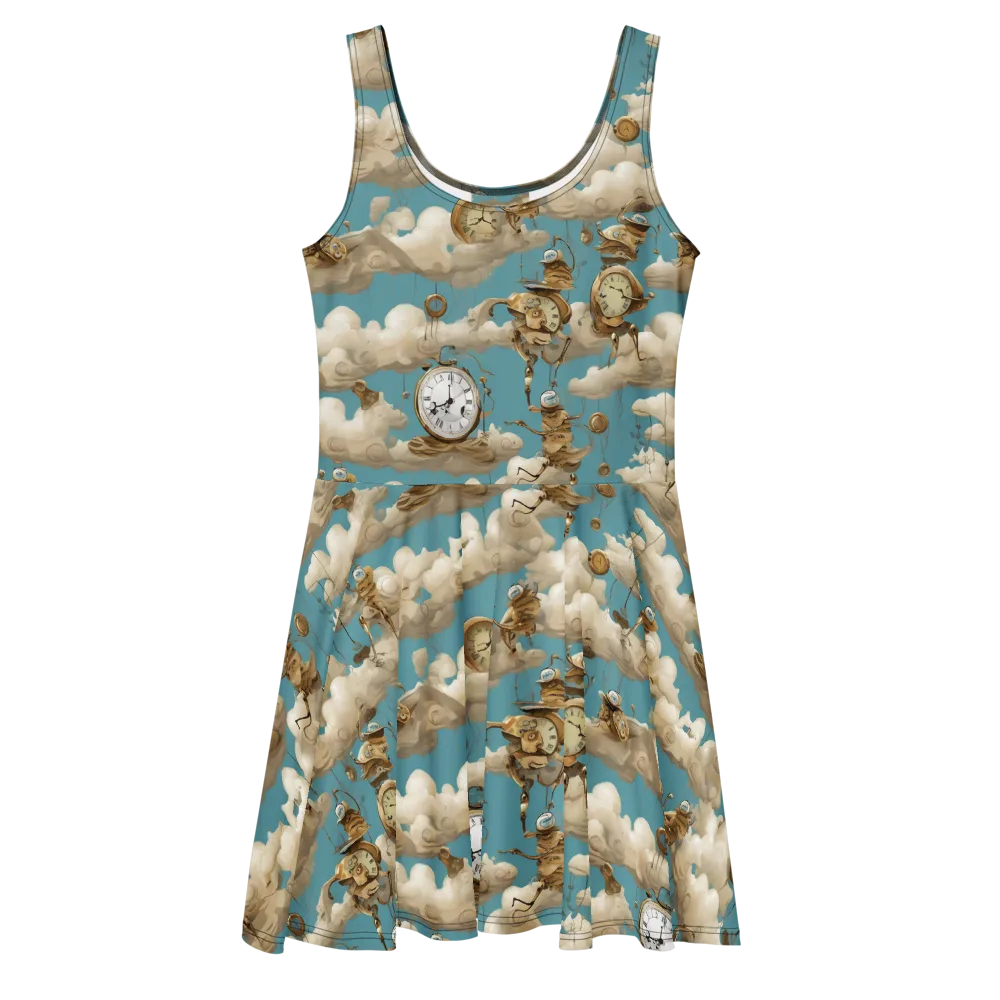 Cloudwork Clockwork on Skater Dress — Front