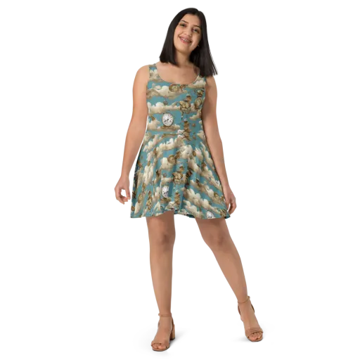 Cloudwork Clockwork on a Skater Dress