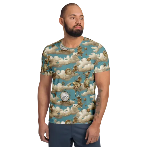 Cloudwork Clockwork on a Men's Athletic T-Shirt