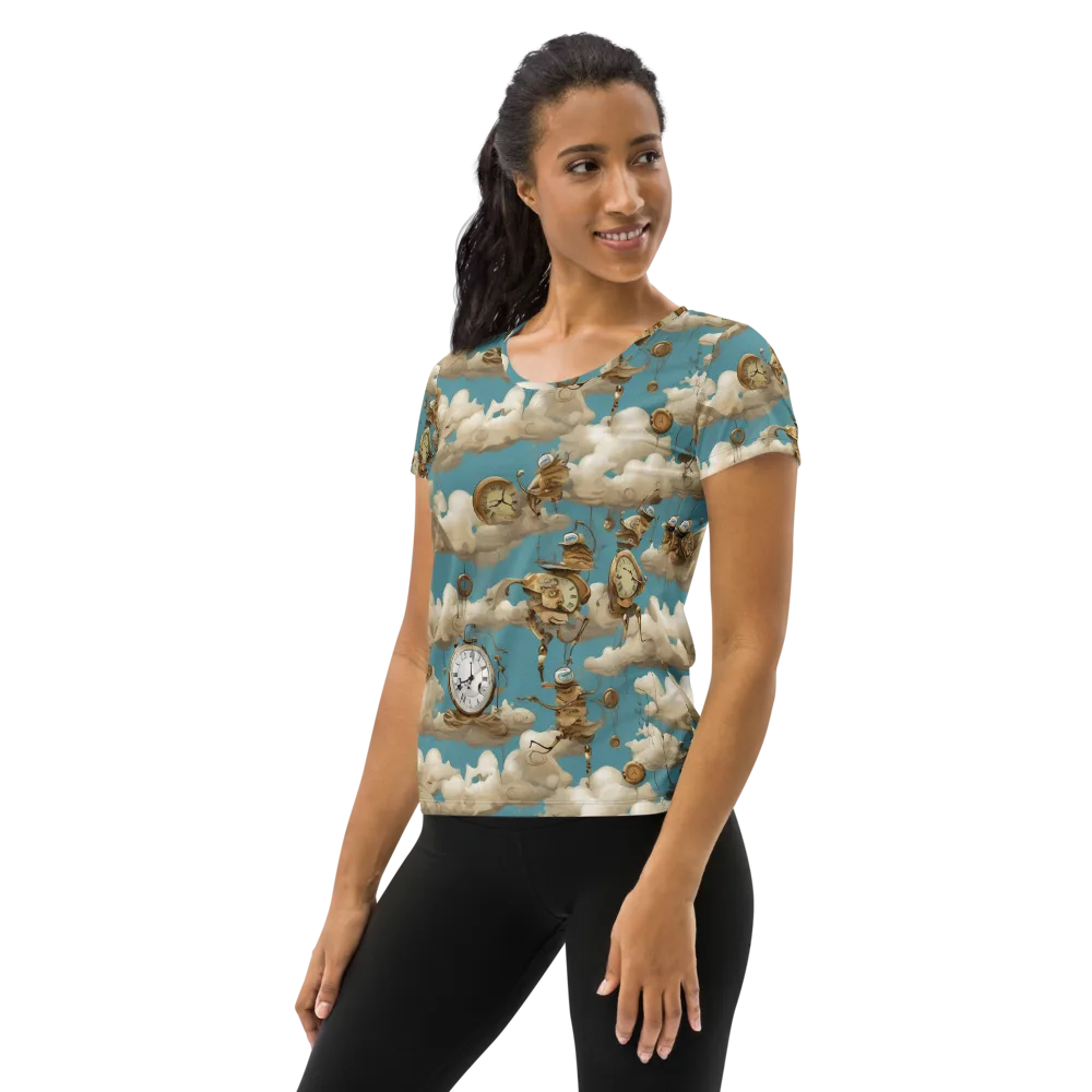 Cloudwork Clockwork on Women's Athletic T-Shirt — Left