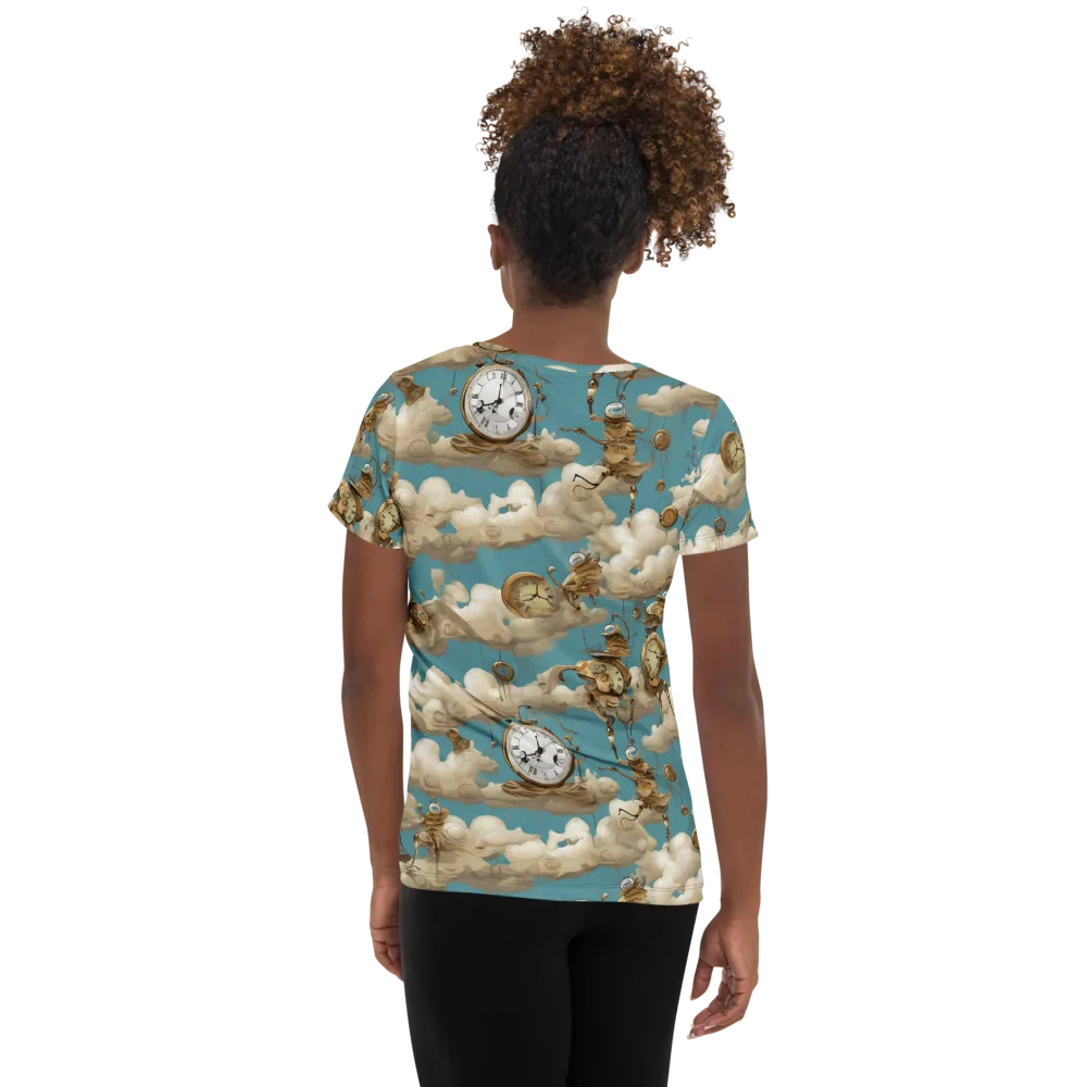 Cloudwork Clockwork on Women's Athletic T-Shirt — Back