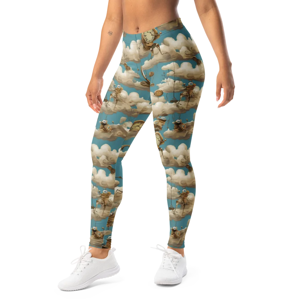 Cloudwork Clockwork on Leggings — Left Front
