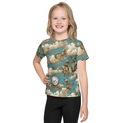 Cloudwork Clockwork on a Kids Crew Neck T-Shirt