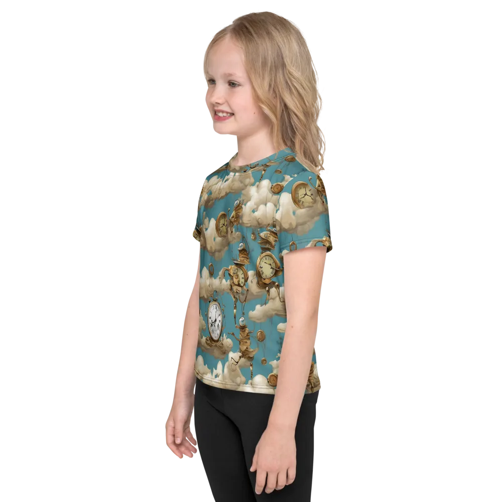 Cloudwork Clockwork on Kids Crew Neck T-Shirt — Left