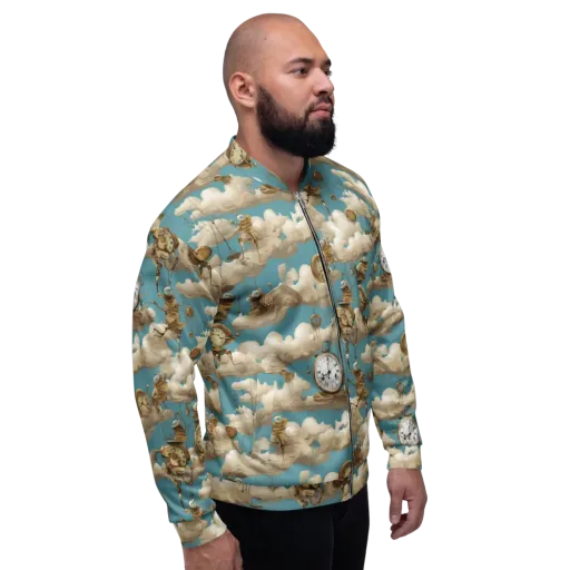 Cloudwork Clockwork on a Bomber Jacket