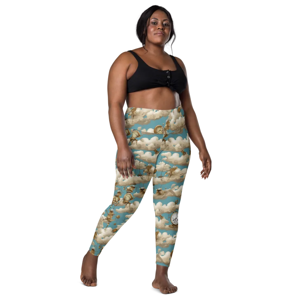 Cloudwork Clockwork on Leggings with Pockets — Front