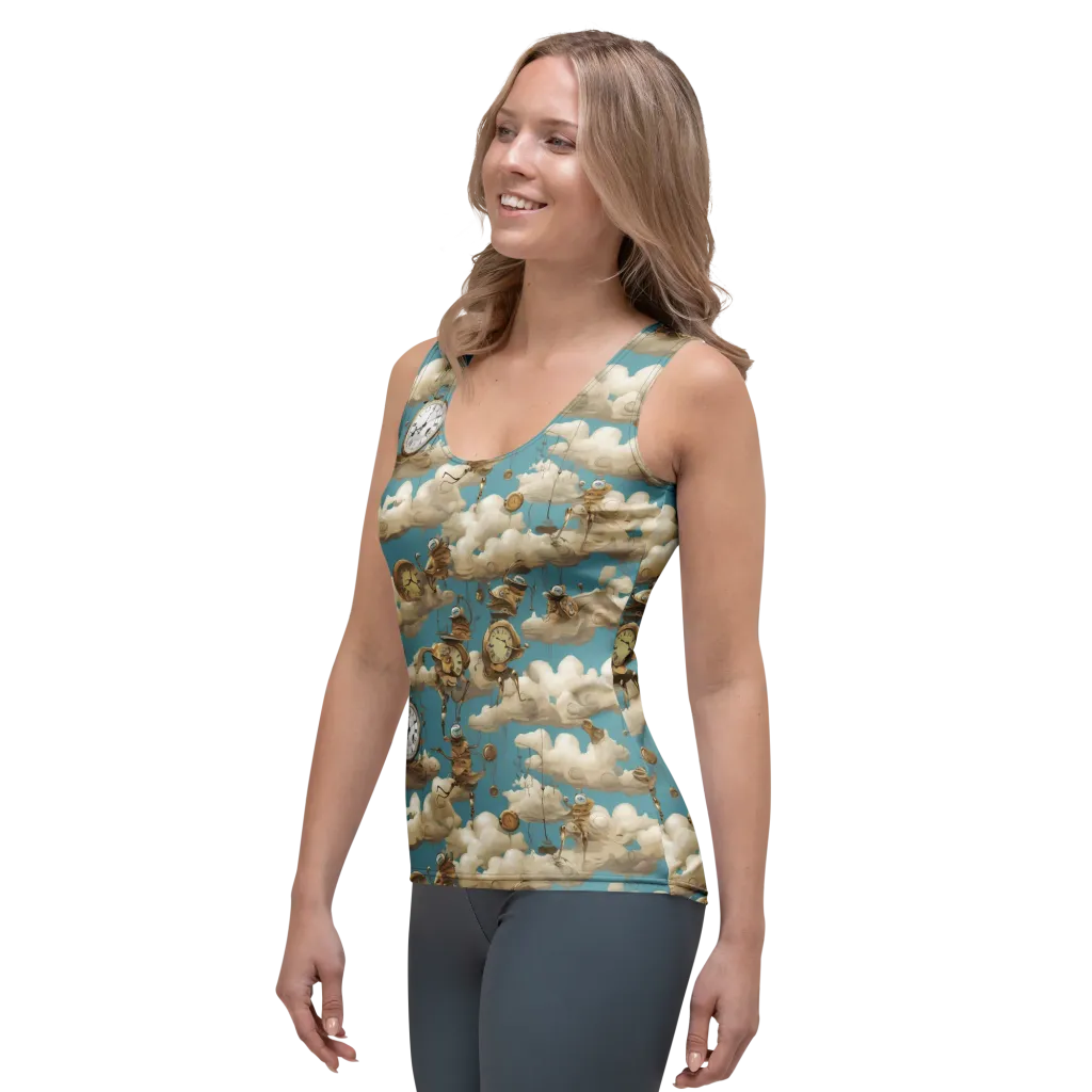 Cloudwork Clockwork on Women's Tank Top — Left Front