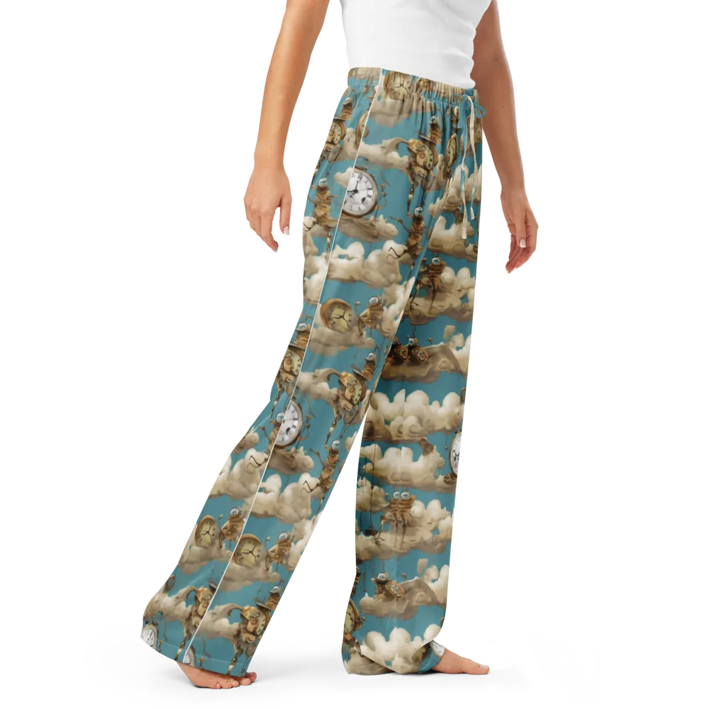 Cloudwork Clockwork on Women's Pajama Pants — Right Front