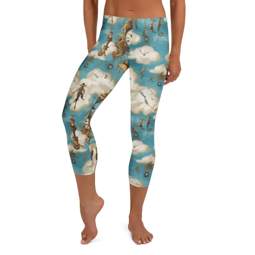 Clockwork Cloudscape on a Capri Leggings