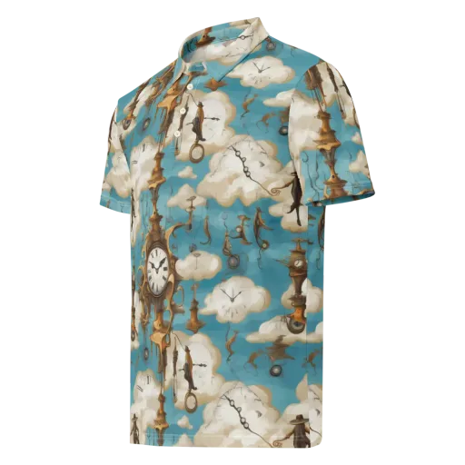 Clockwork Cloudscape on a Men's Slim Fit Polo Shirt