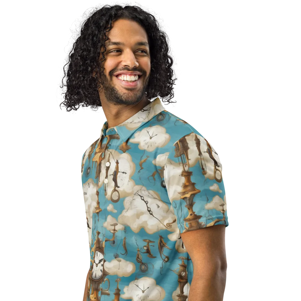 Clockwork Cloudscape on Men's Slim Fit Polo Shirt — Left Front